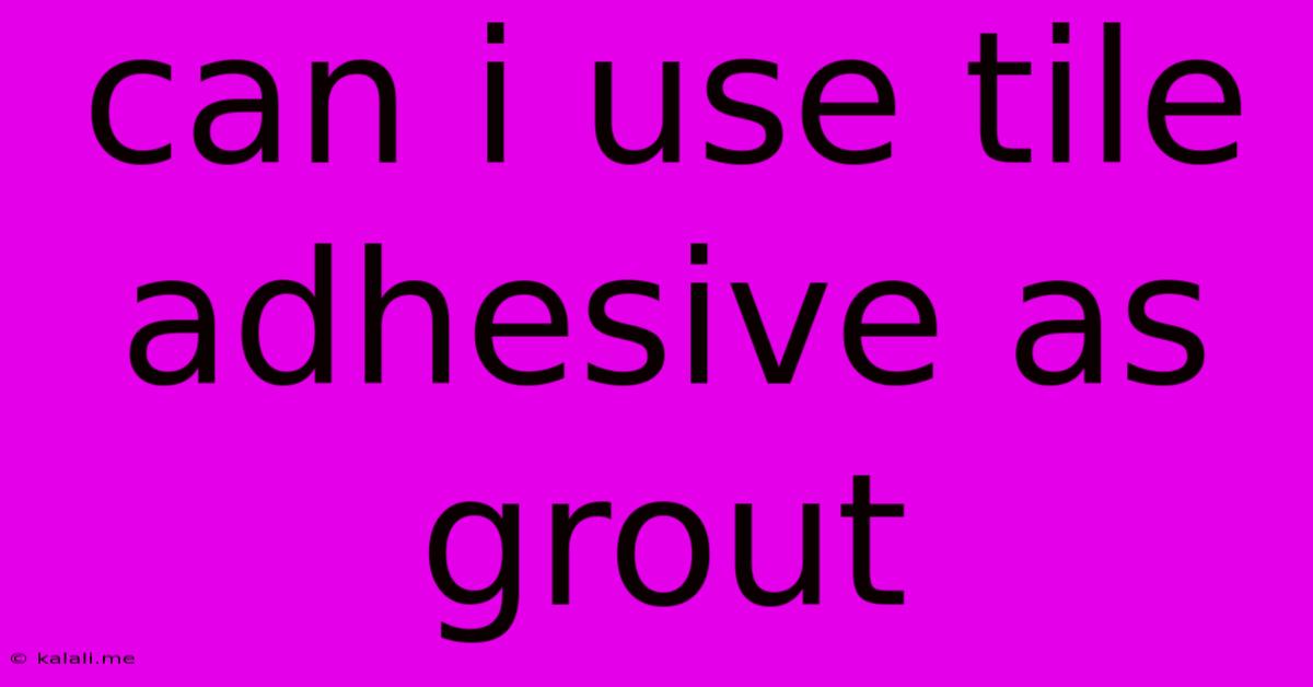 Can I Use Tile Adhesive As Grout