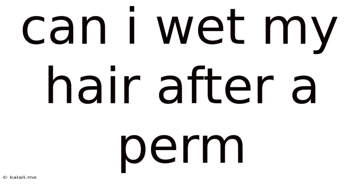 Can I Wet My Hair After A Perm