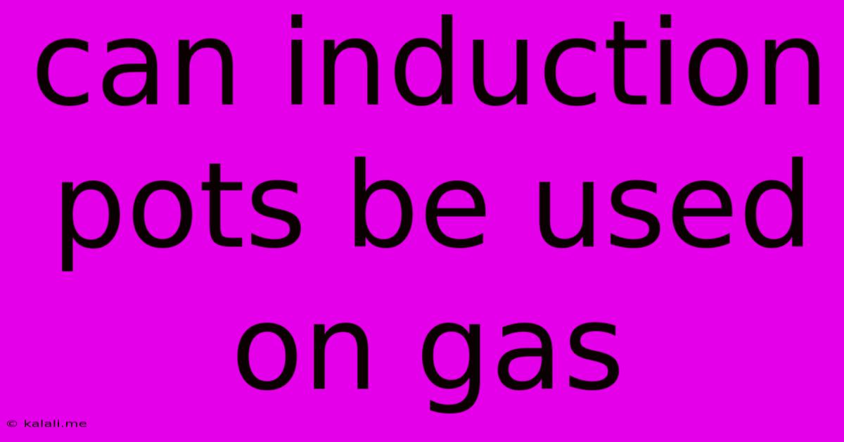 Can Induction Pots Be Used On Gas