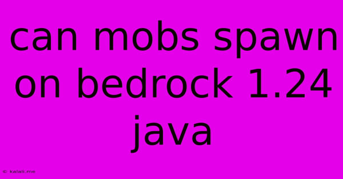 Can Mobs Spawn On Bedrock 1.24 Java