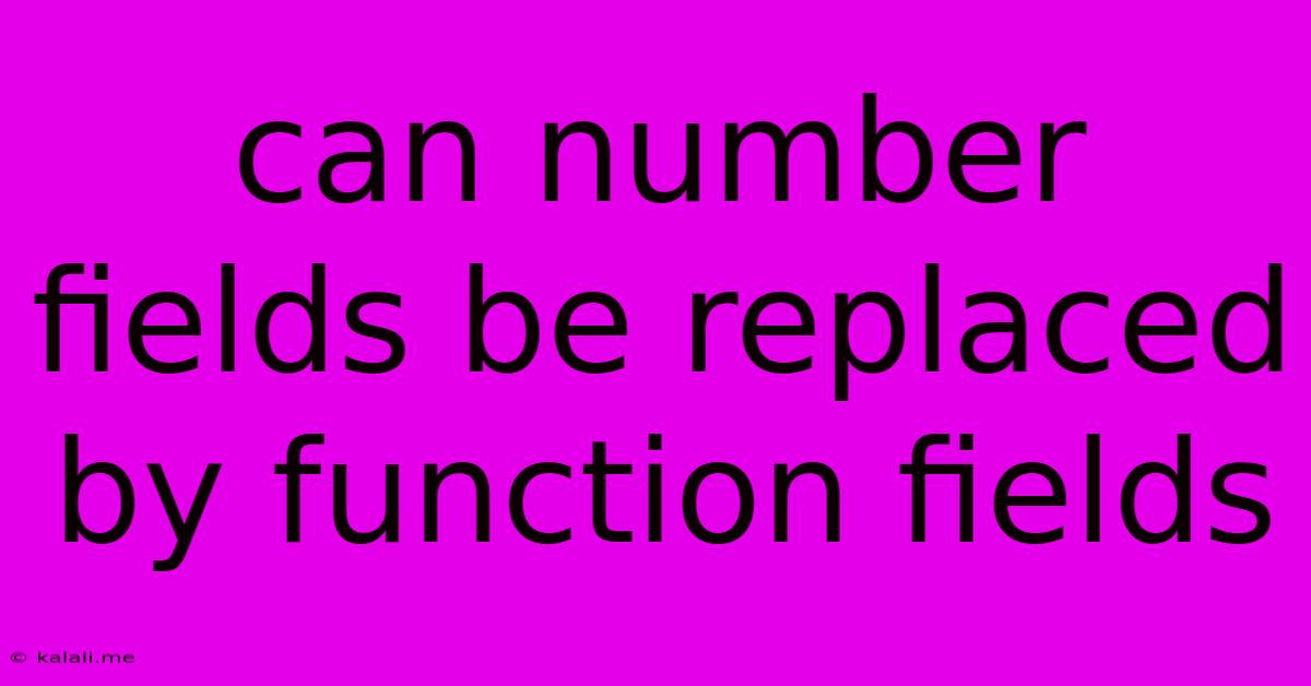 Can Number Fields Be Replaced By Function Fields