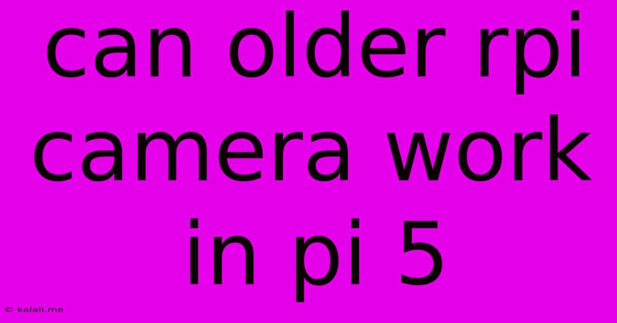 Can Older Rpi Camera Work In Pi 5
