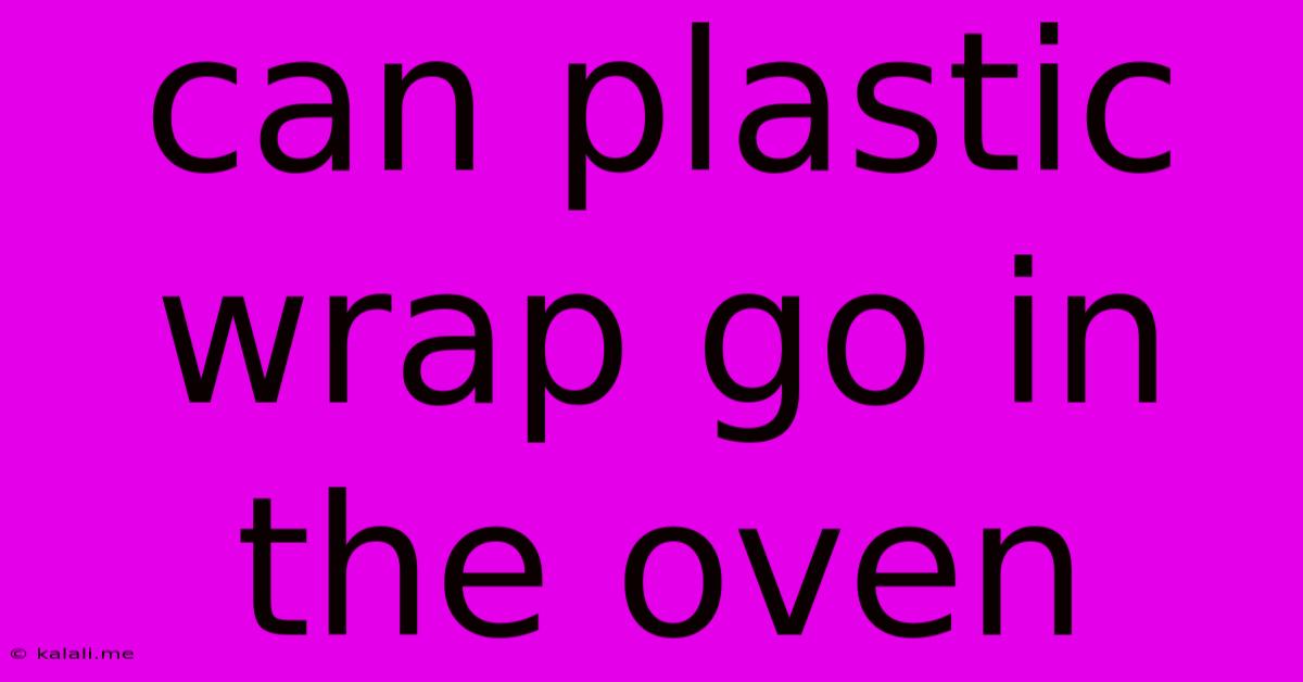 Can Plastic Wrap Go In The Oven