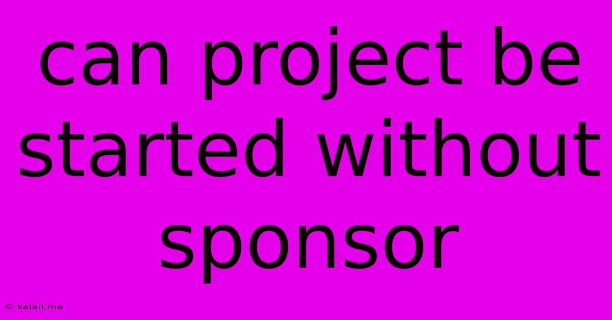 Can Project Be Started Without Sponsor