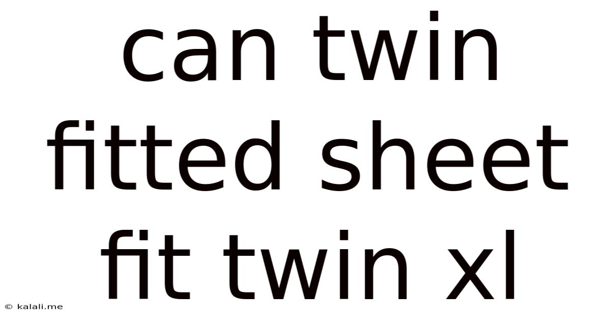 Can Twin Fitted Sheet Fit Twin Xl
