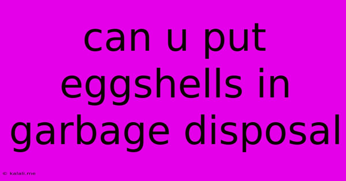 Can U Put Eggshells In Garbage Disposal