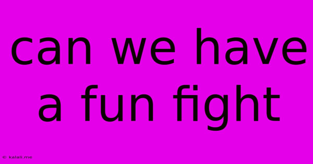 Can We Have A Fun Fight