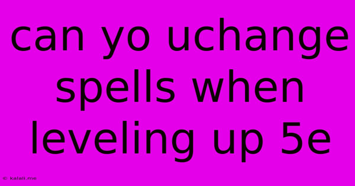 Can Yo Uchange Spells When Leveling Up 5e