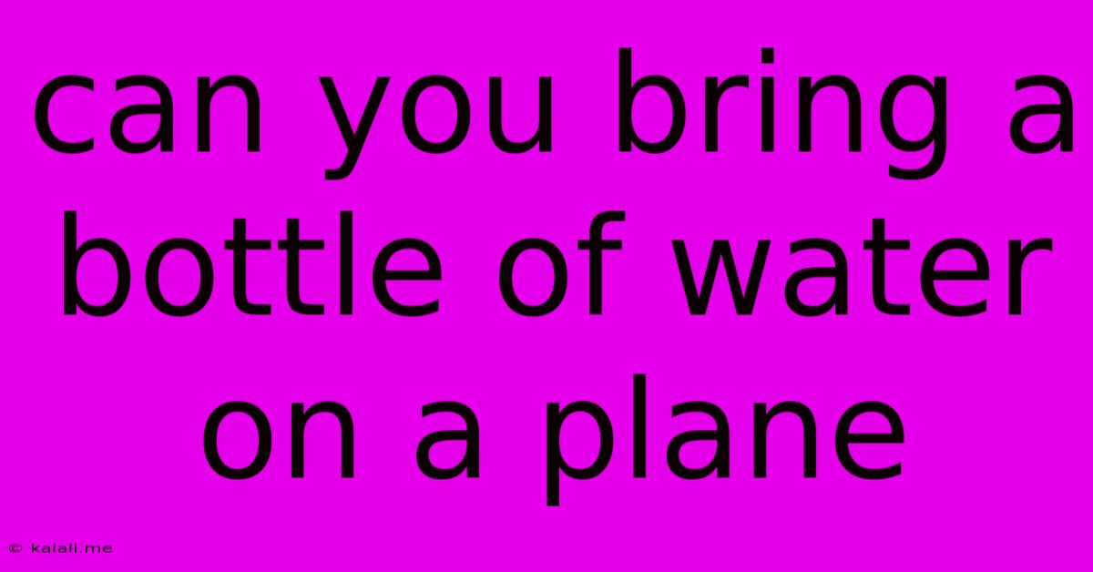 Can You Bring A Bottle Of Water On A Plane