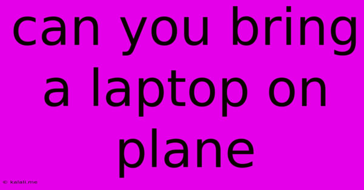 Can You Bring A Laptop On Plane