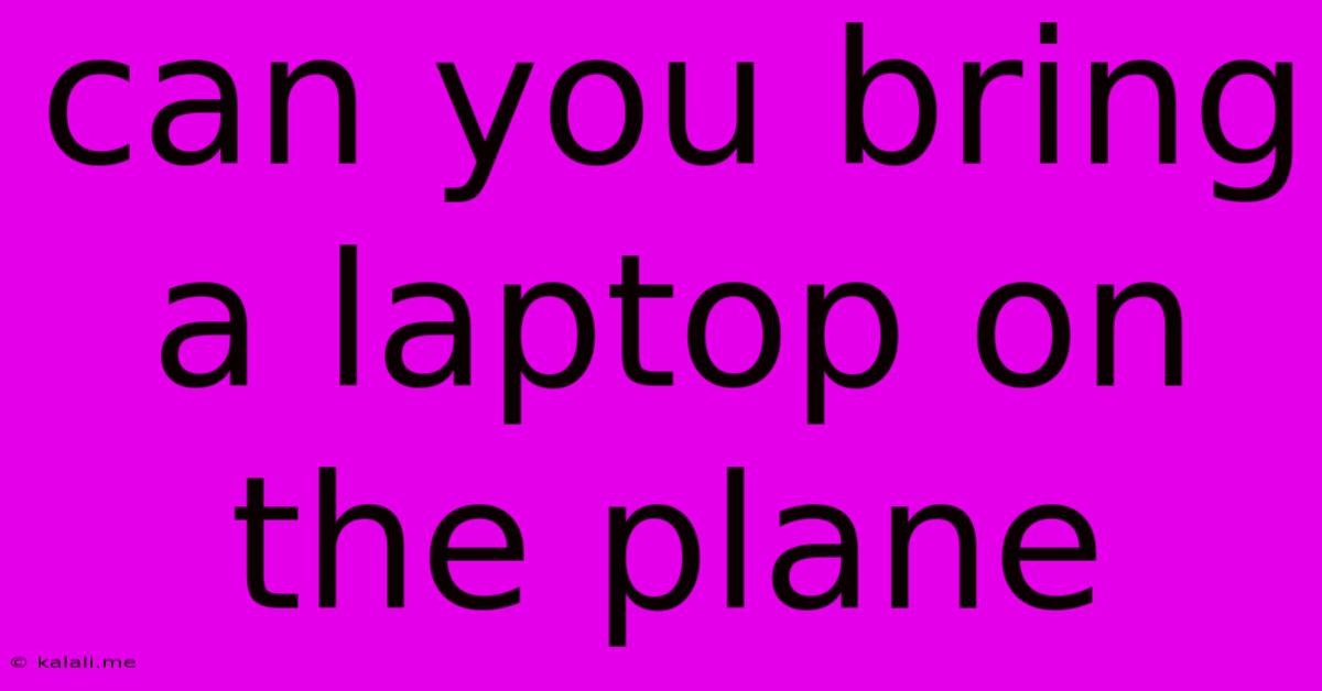 Can You Bring A Laptop On The Plane