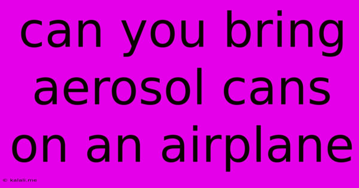 Can You Bring Aerosol Cans On An Airplane