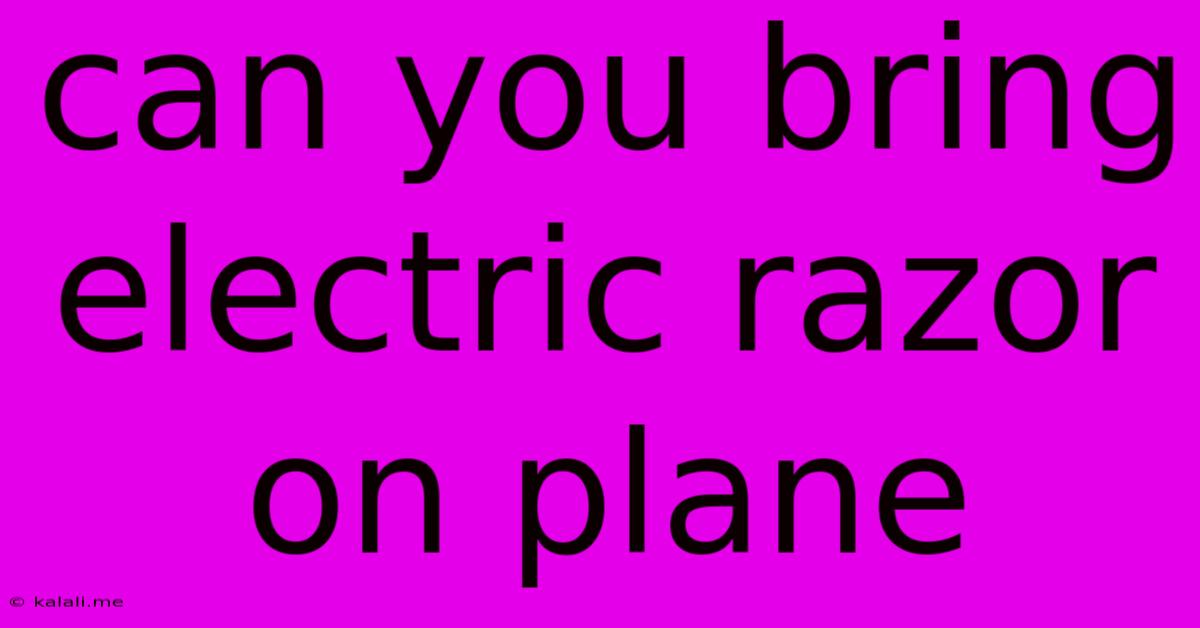 Can You Bring Electric Razor On Plane
