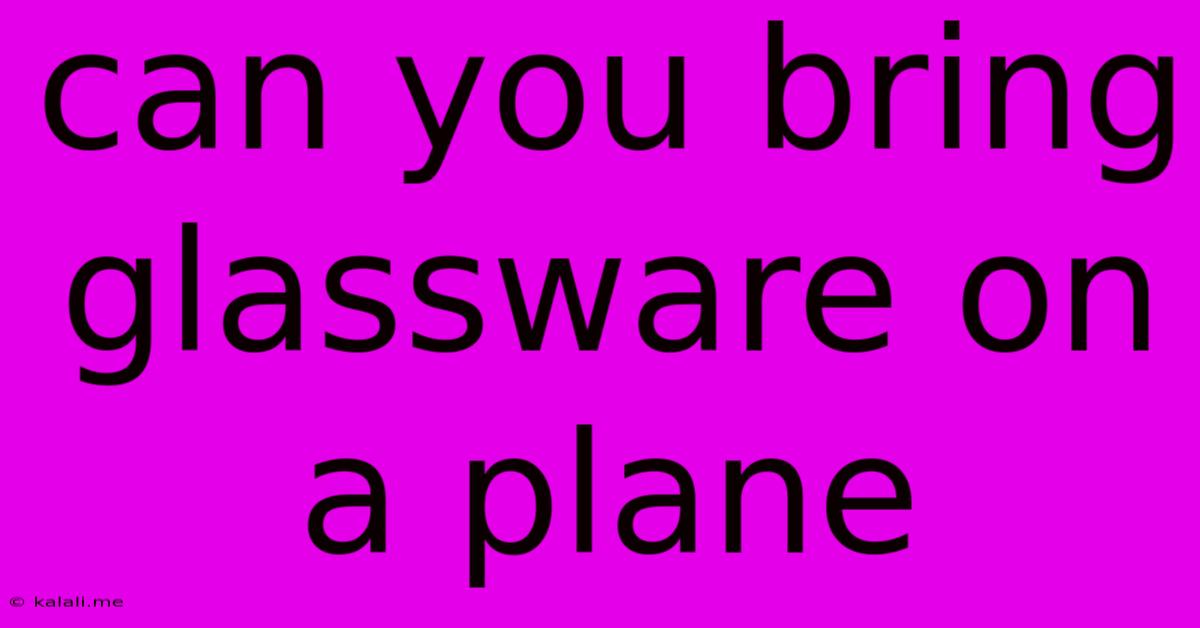 Can You Bring Glassware On A Plane