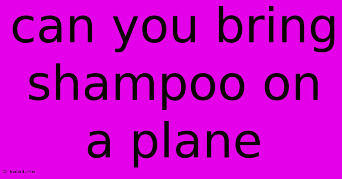 Can You Bring Shampoo On A Plane