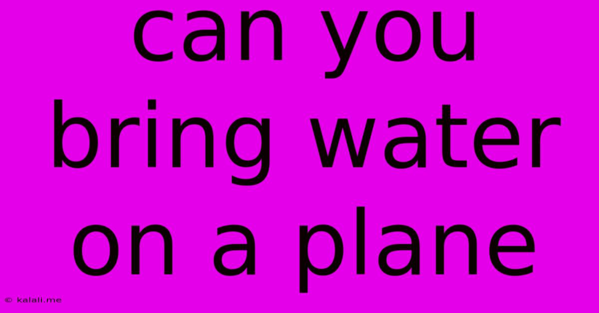 Can You Bring Water On A Plane