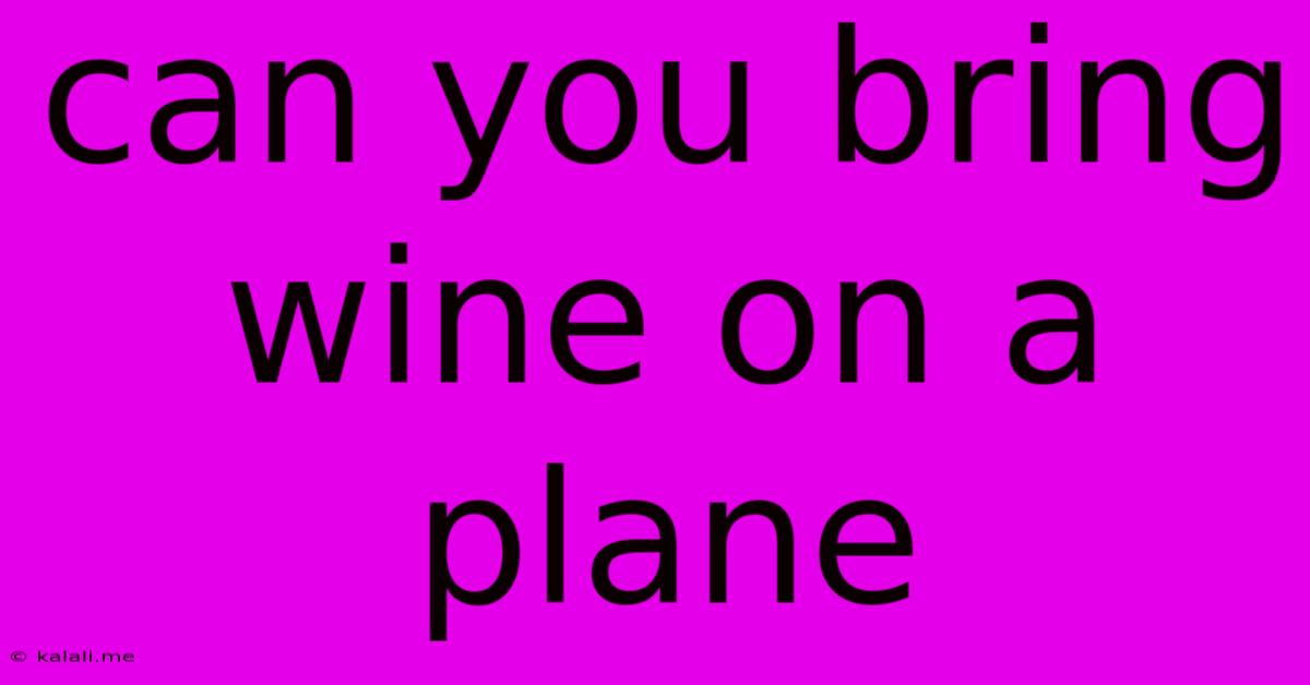 Can You Bring Wine On A Plane