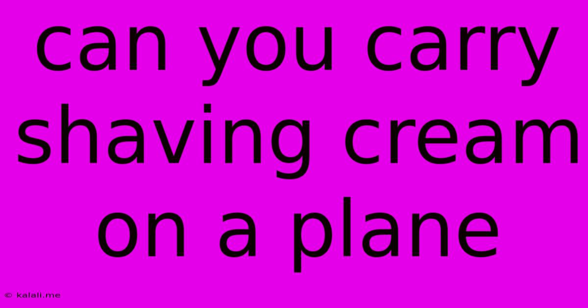 Can You Carry Shaving Cream On A Plane