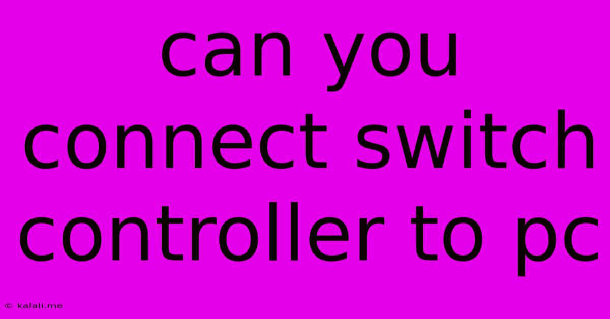 Can You Connect Switch Controller To Pc