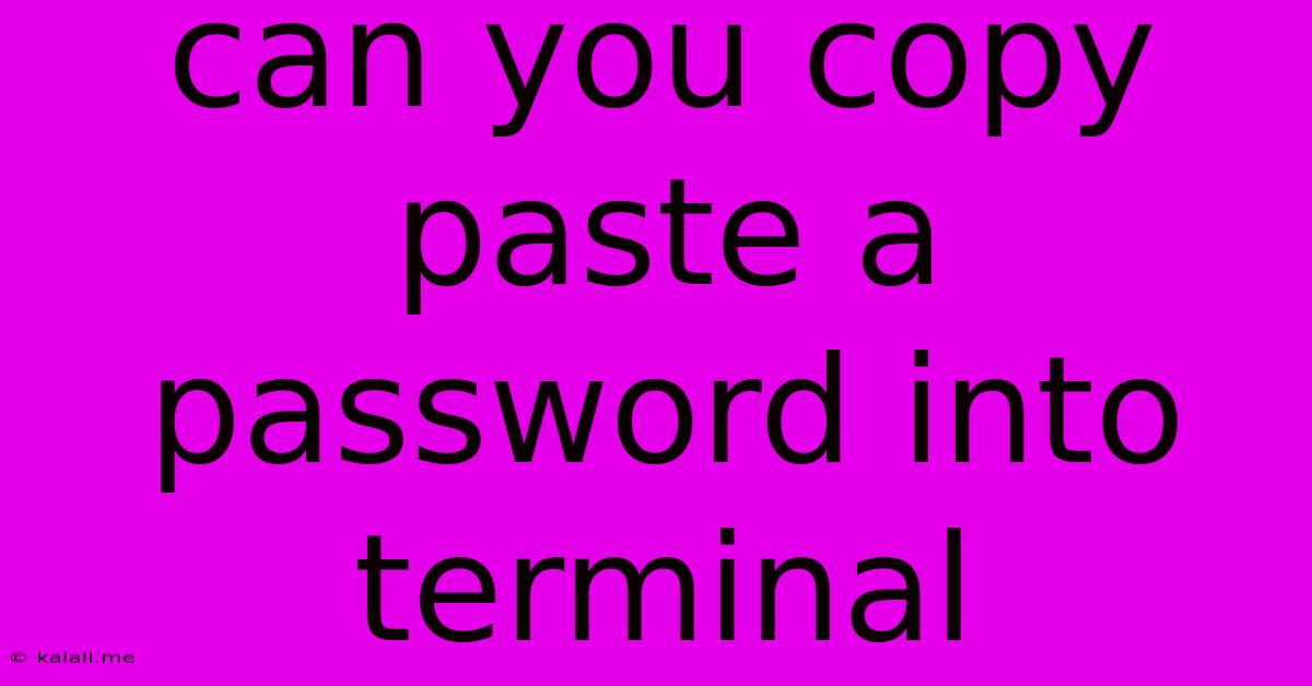 Can You Copy Paste A Password Into Terminal