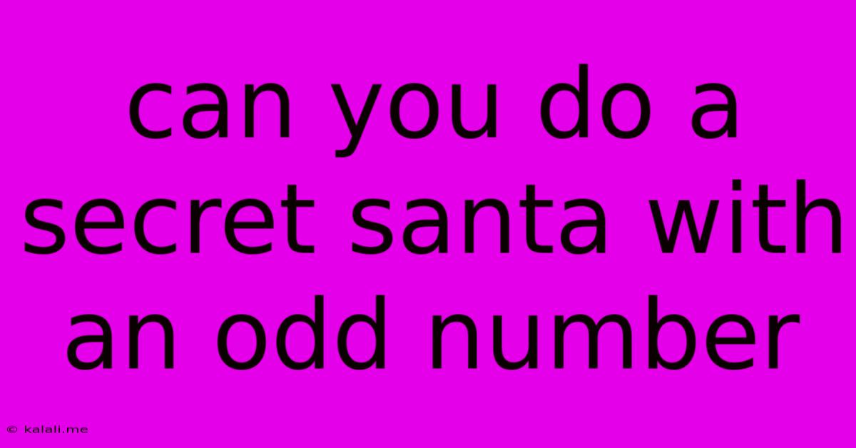 Can You Do A Secret Santa With An Odd Number