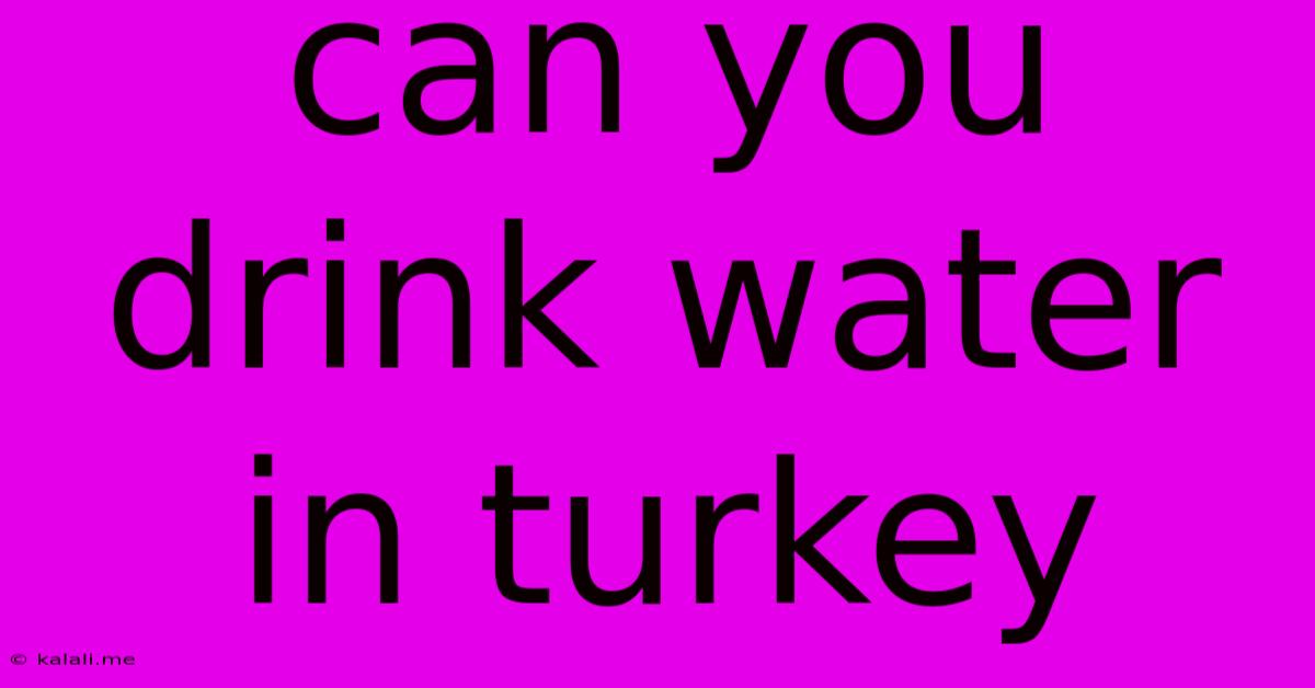 Can You Drink Water In Turkey