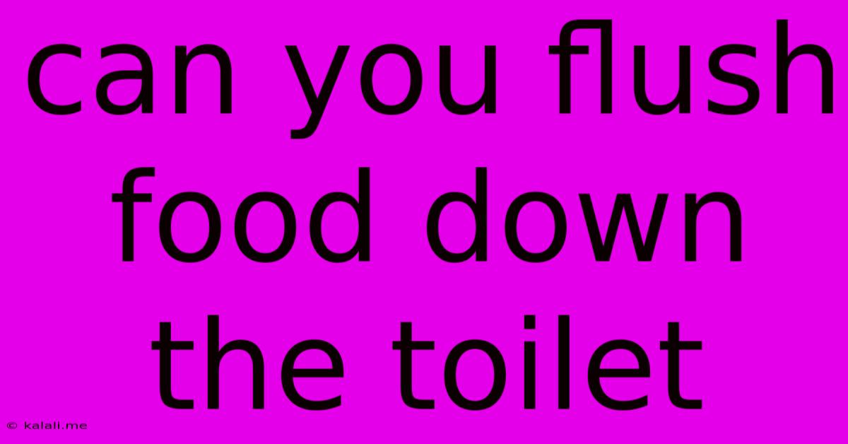 Can You Flush Food Down The Toilet