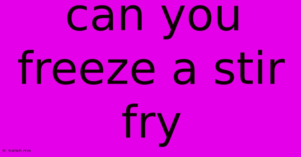 Can You Freeze A Stir Fry