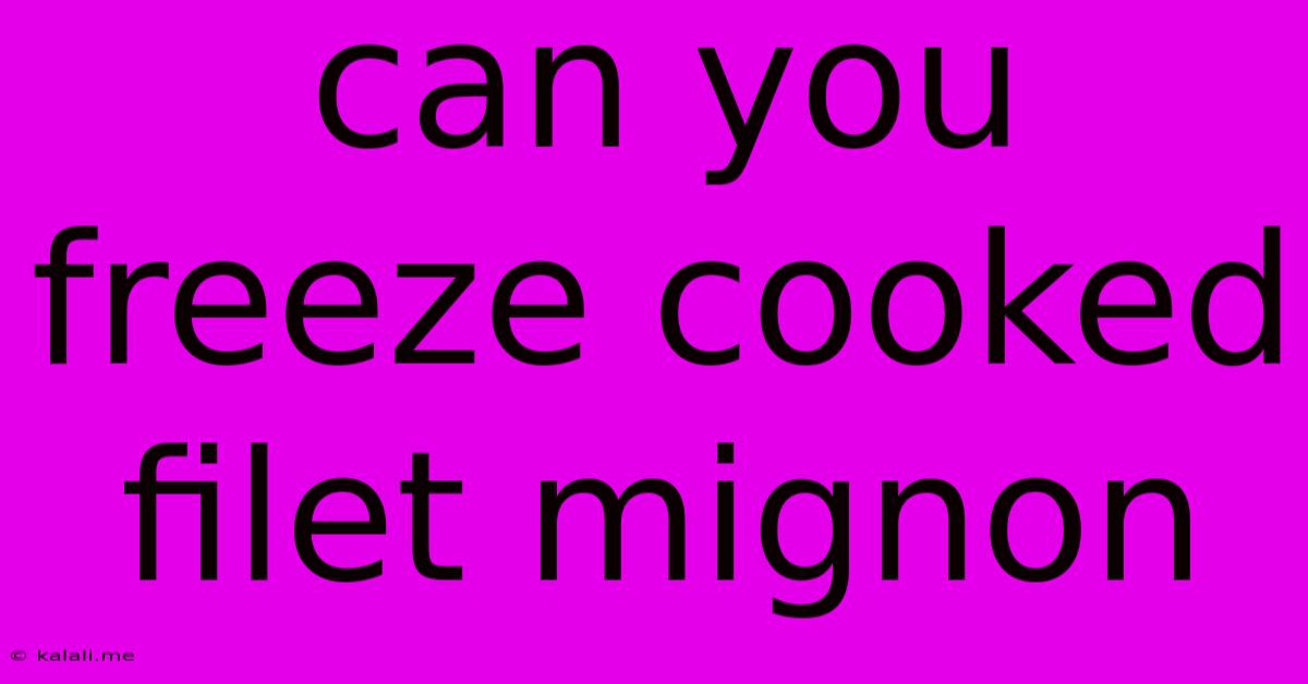 Can You Freeze Cooked Filet Mignon