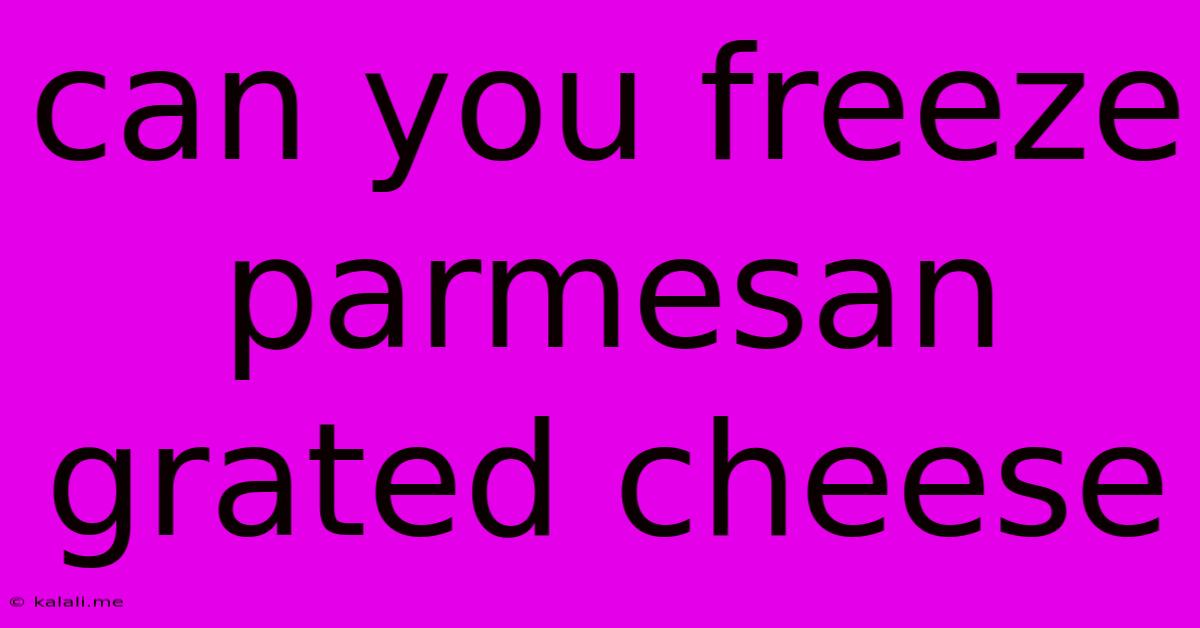Can You Freeze Parmesan Grated Cheese