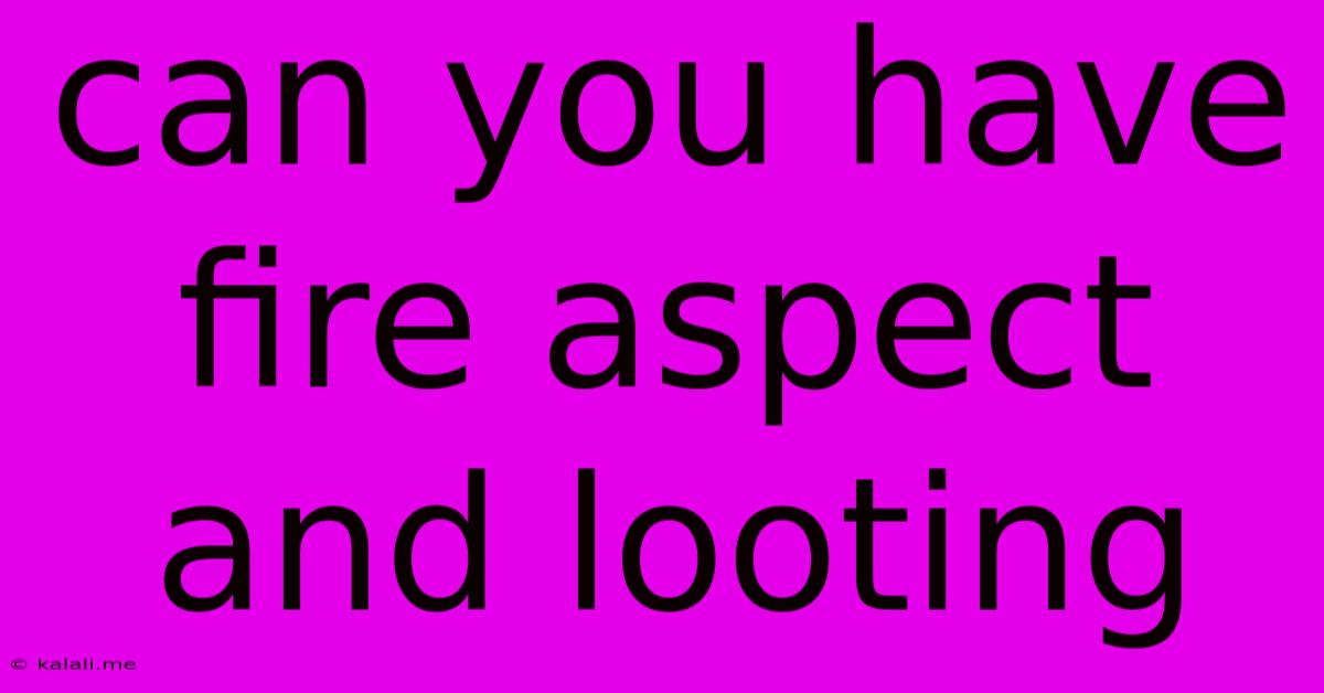 Can You Have Fire Aspect And Looting