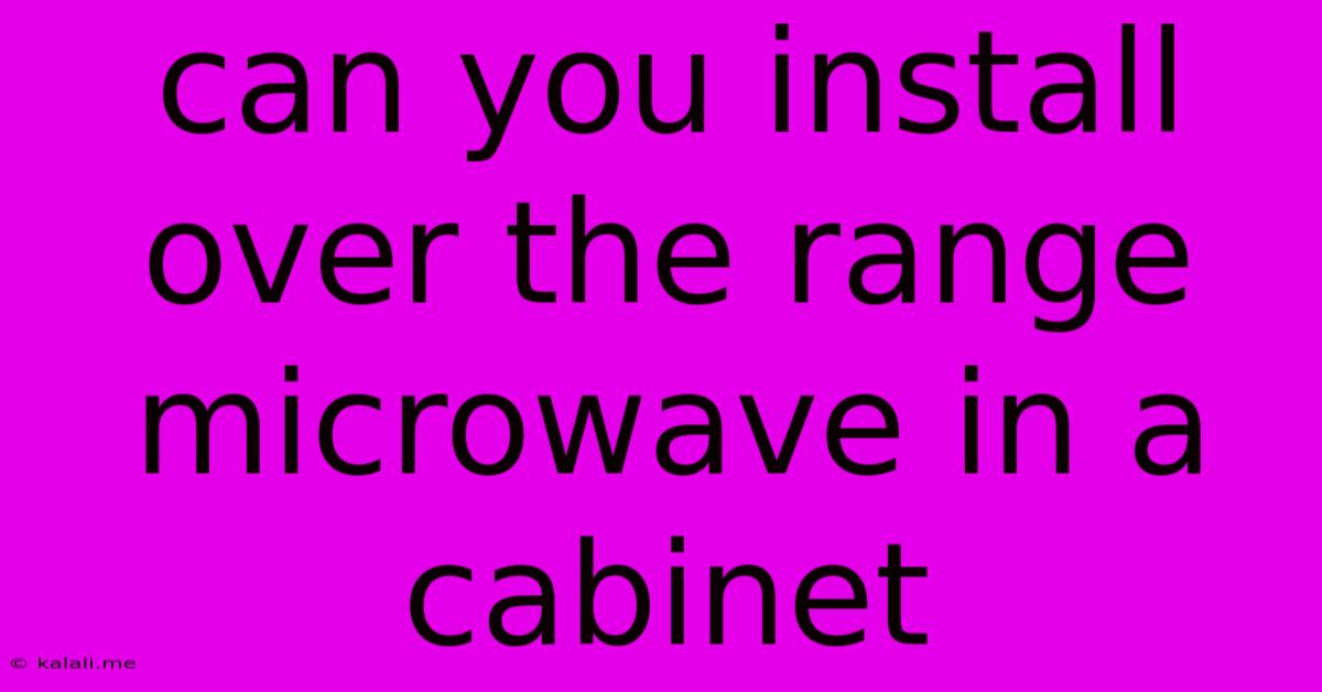 Can You Install Over The Range Microwave In A Cabinet