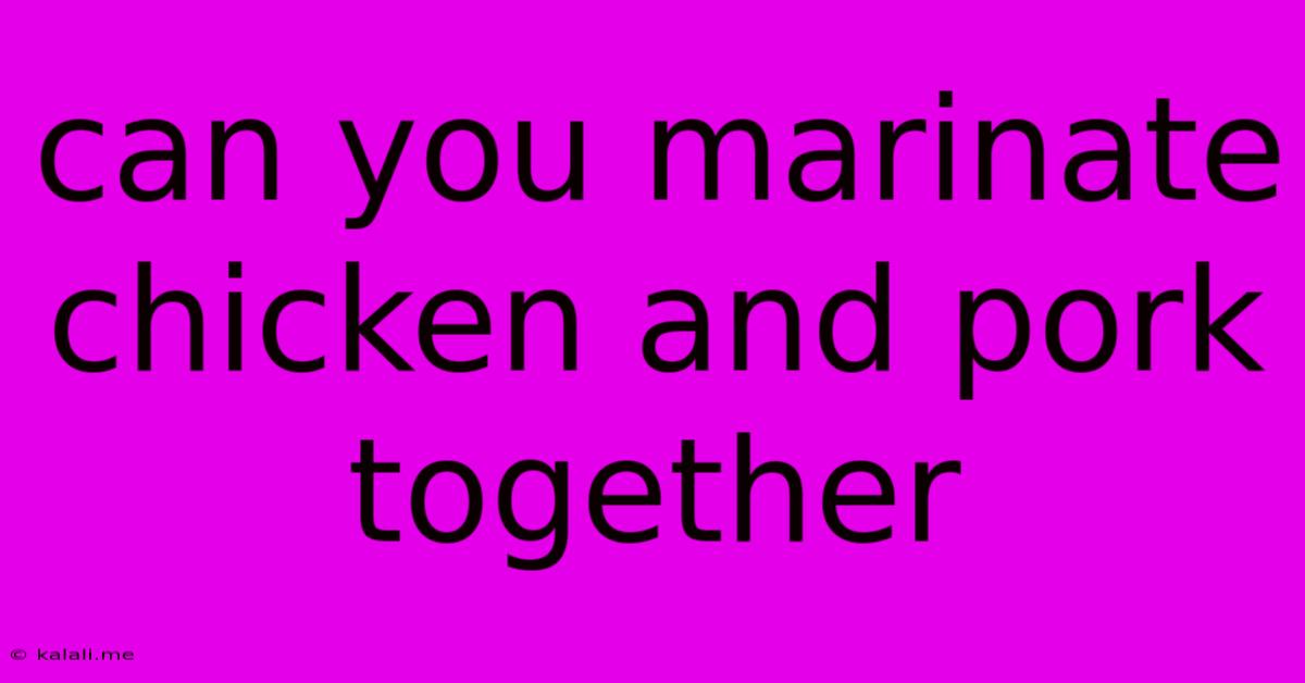 Can You Marinate Chicken And Pork Together