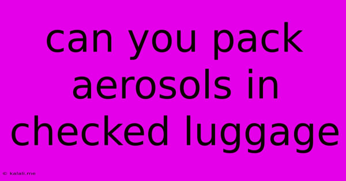 Can You Pack Aerosols In Checked Luggage