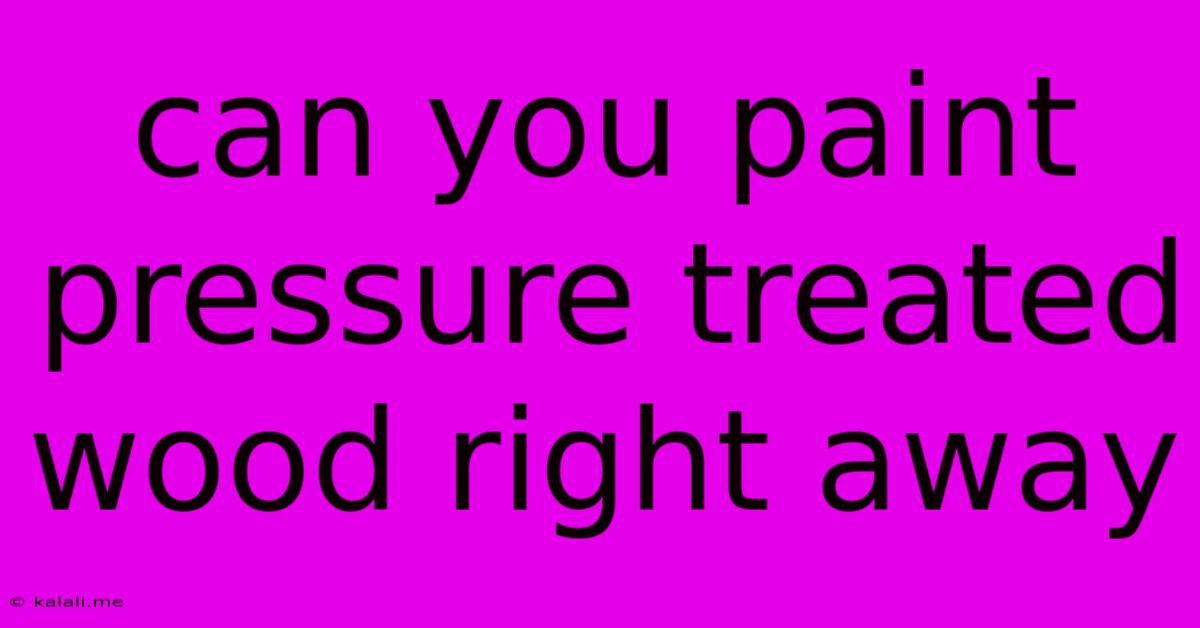 Can You Paint Pressure Treated Wood Right Away