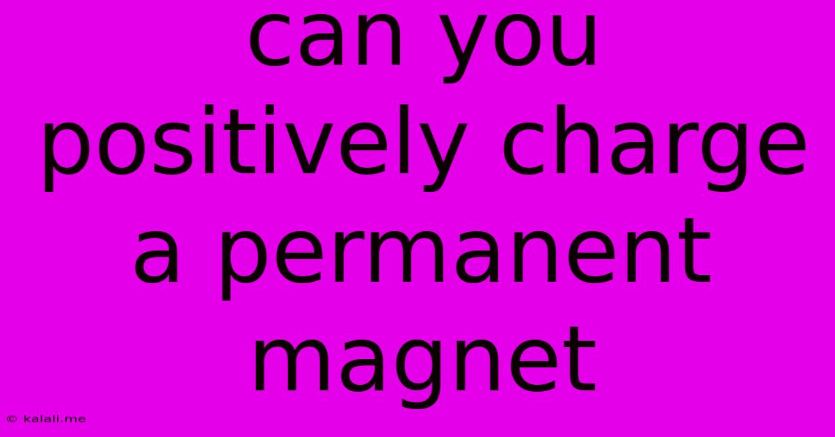 Can You Positively Charge A Permanent Magnet