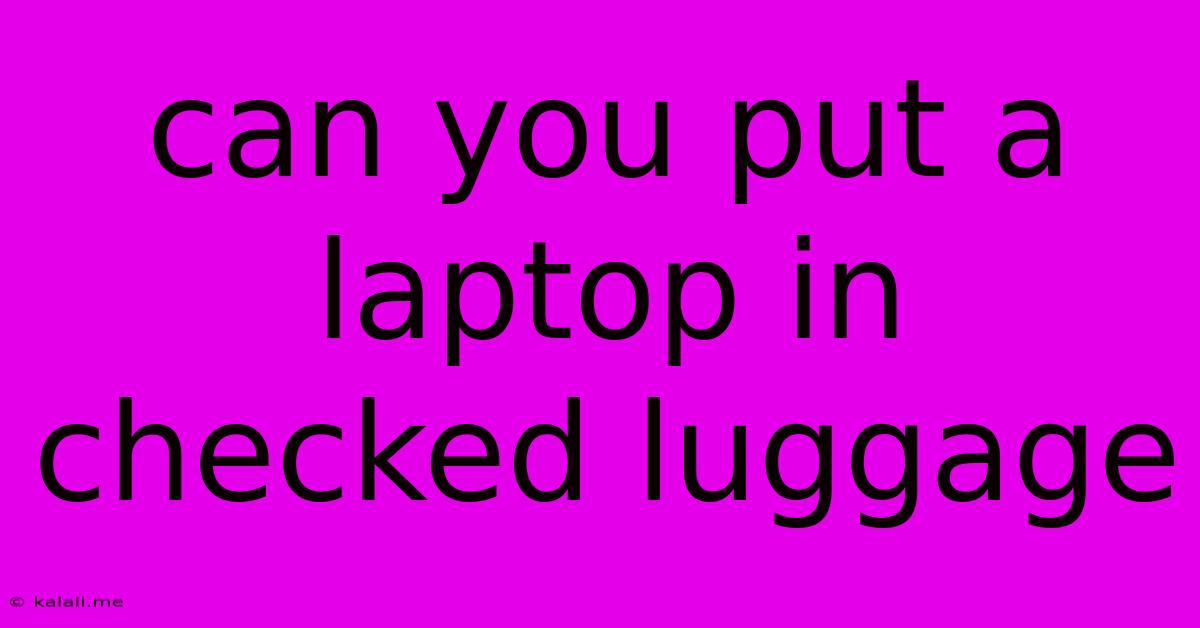 Can You Put A Laptop In Checked Luggage