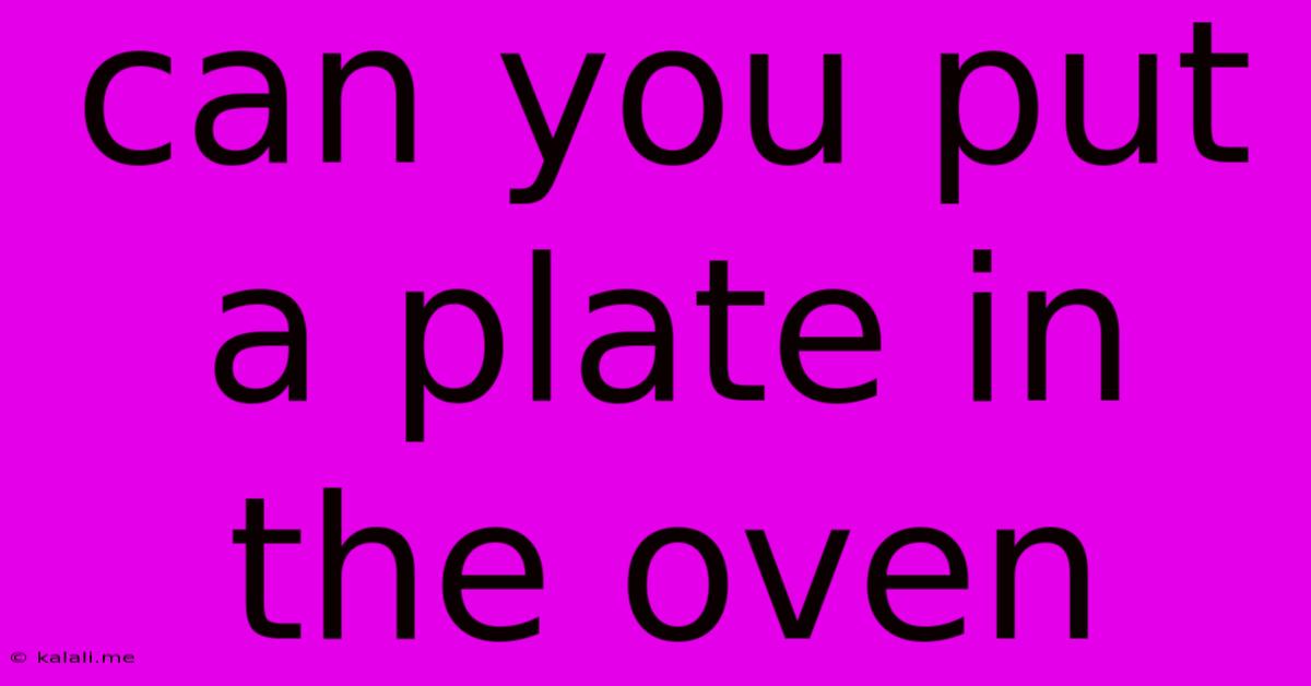 Can You Put A Plate In The Oven