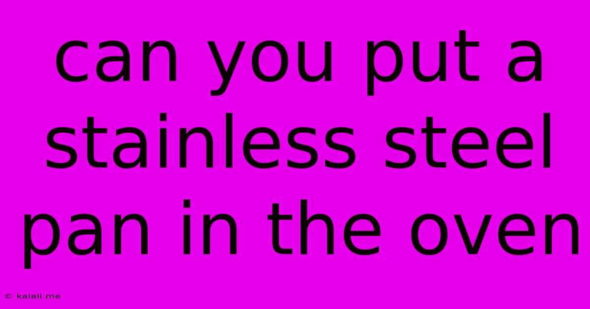 Can You Put A Stainless Steel Pan In The Oven