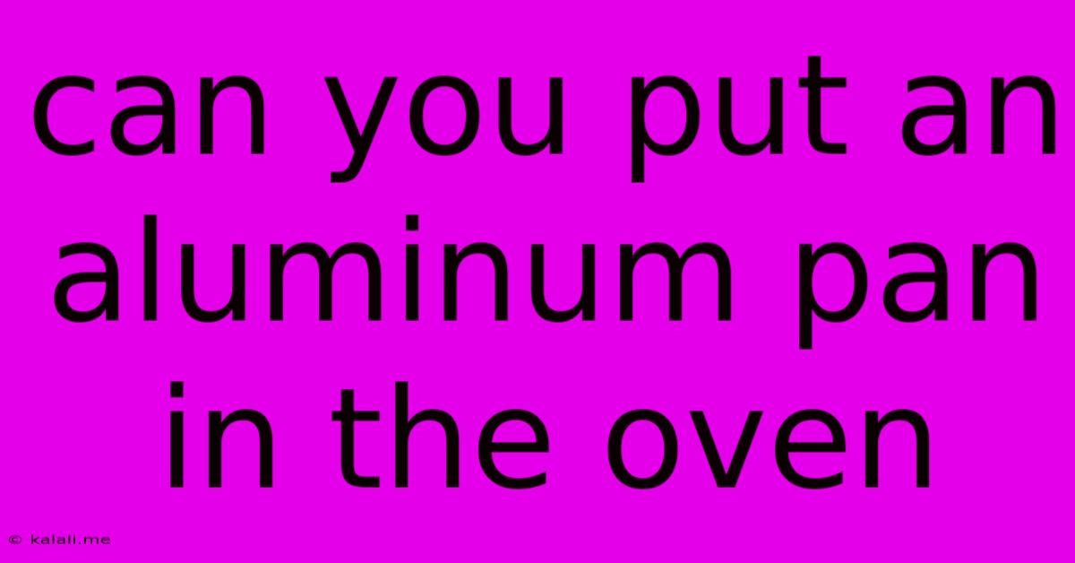 Can You Put An Aluminum Pan In The Oven