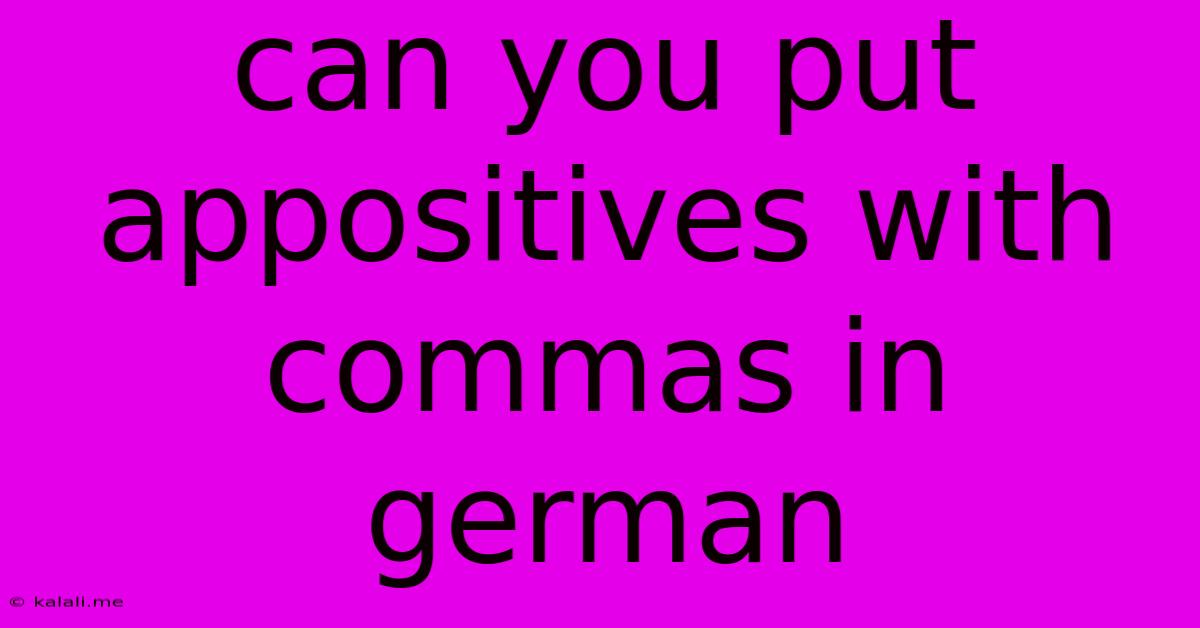 Can You Put Appositives With Commas In German