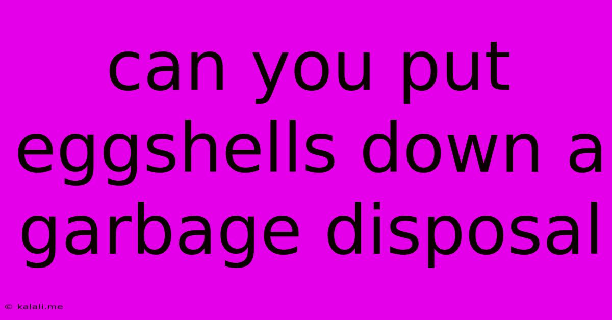 Can You Put Eggshells Down A Garbage Disposal