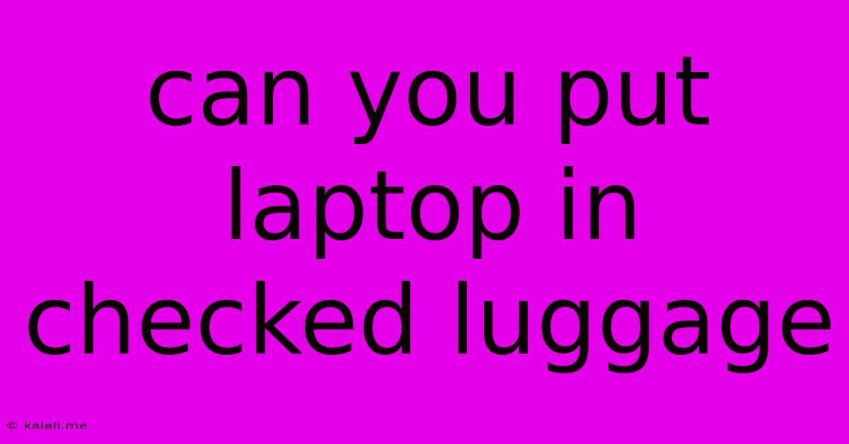 Can You Put Laptop In Checked Luggage