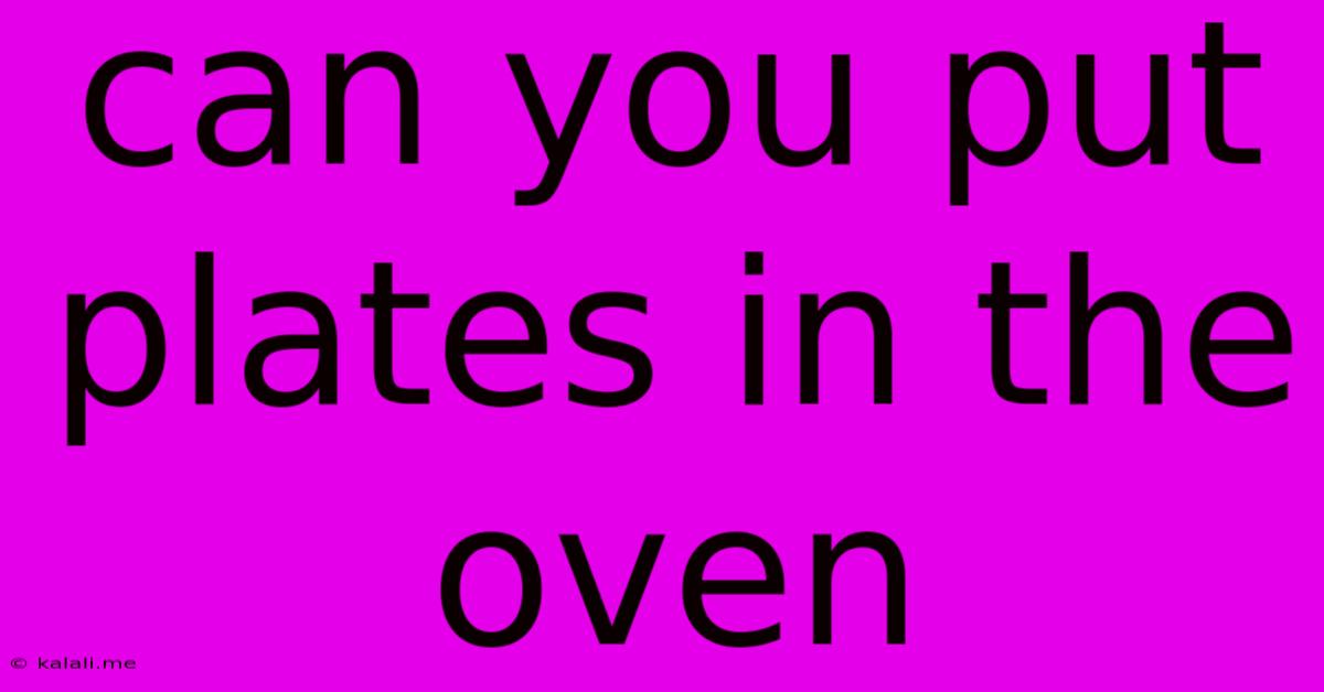 Can You Put Plates In The Oven
