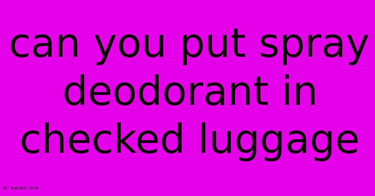 Can You Put Spray Deodorant In Checked Luggage