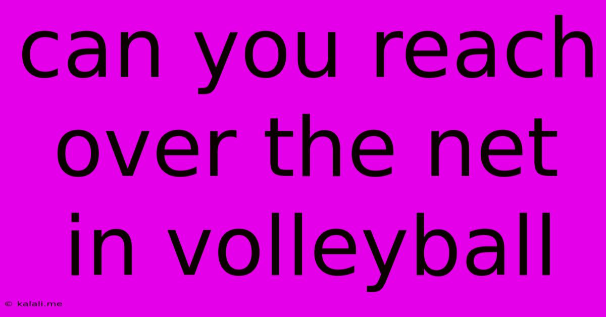 Can You Reach Over The Net In Volleyball