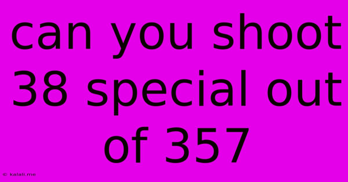 Can You Shoot 38 Special Out Of 357