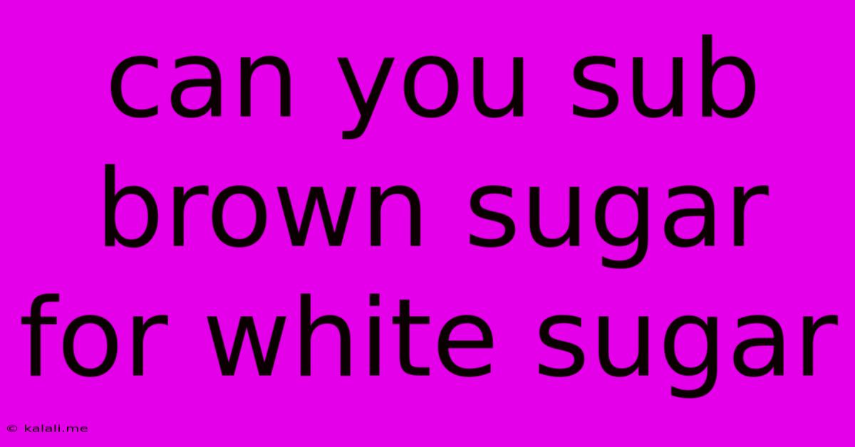 Can You Sub Brown Sugar For White Sugar