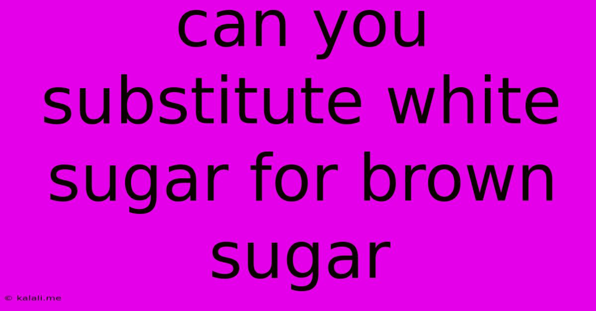 Can You Substitute White Sugar For Brown Sugar