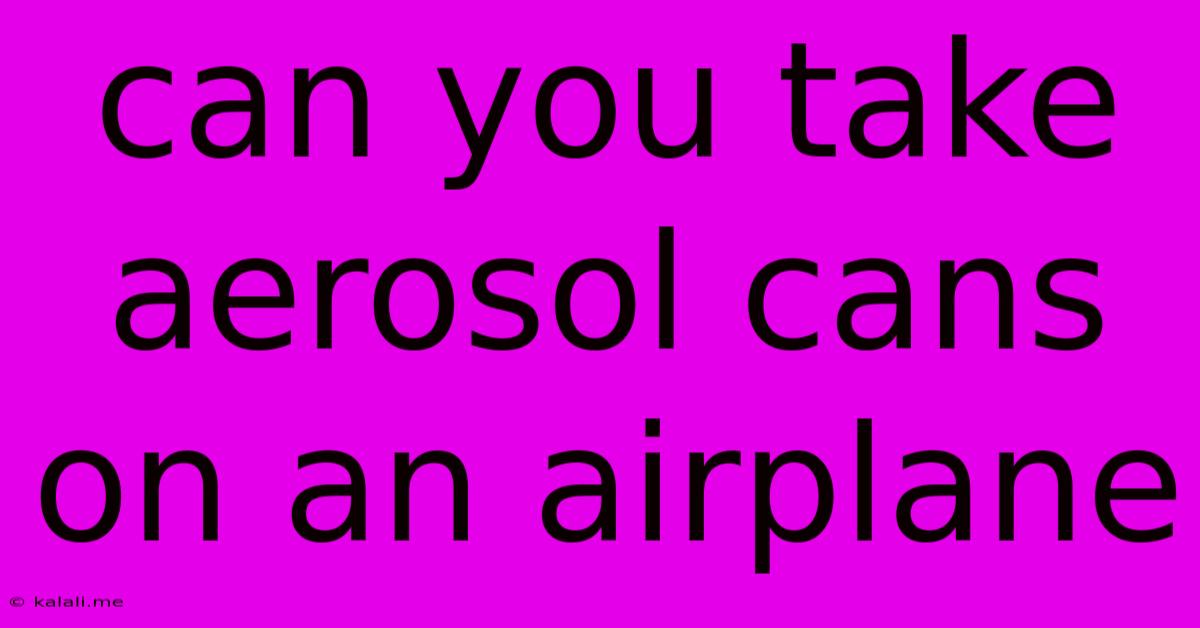 Can You Take Aerosol Cans On An Airplane
